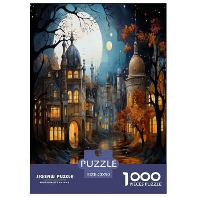 Stadtlandschaft Architektur Puzzle 1000-teilige Schwer Puzzle Spielzeug Lernspiel Impossible Herausforderung Spielzeug Für Erwachsene Kinder 70x50cm/1000pcs von ChengzeTCo